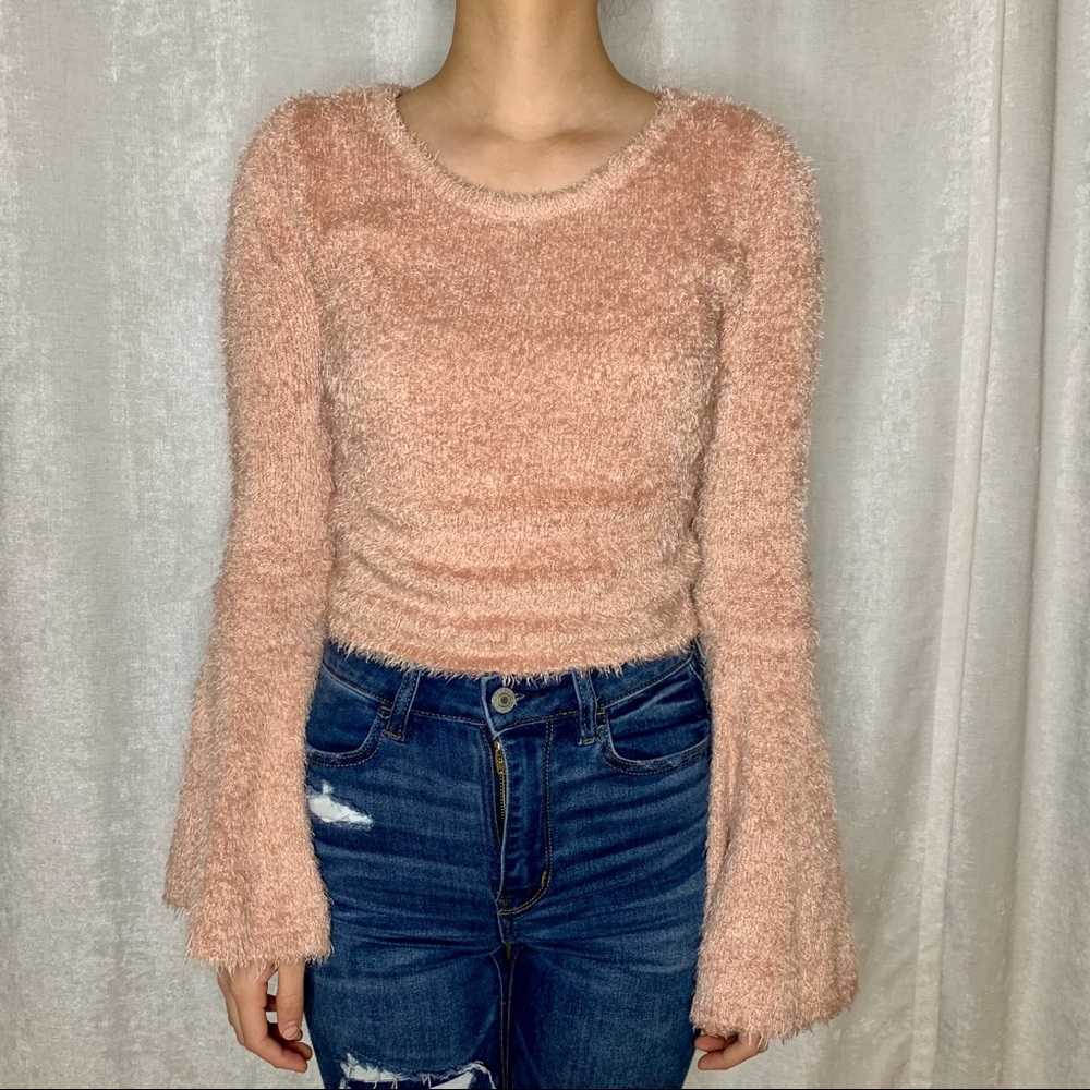 JACK by BB Dakota Pink Fuzzy Sweater XS